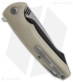 WE Knife Co. 617E Liner Lock Flipper Knife Tan G-10 (3.8" Black, Satin) -Benchmadess Zone WE knife co 617E tan G10 black satin BHQ 51708 er side jr