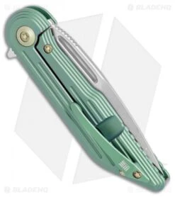WE Knife Co. 616D Resonance Frame Lock Knife Green Titanium (3.1" Stonewash) -Benchmadess Zone WE knives 616D Resonance teal ti sw BHQ 51870 er side jr