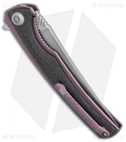 WE Knife Co. 704CF-A Liner Lock Knife Carbon Fiber/Purple Ti (3.6" Hand Rubbed) -Benchmadess Zone We Knife Co 704CF A cf purple ti hand rubbed BHQ 68691 er side