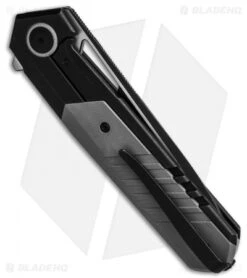 WE Knife Co. Arsenal Frame Lock Knife Black Titanium/Gray G-10 (3.5" Two Tone) -Benchmadess Zone We Knife Co Arsenal Frame Lock Knife Black Ti Gray G 10 3in 5cm Two Tone BHQ 137733 td side