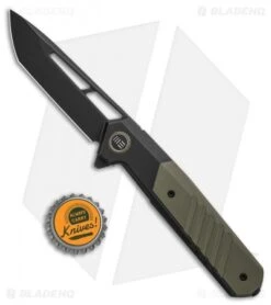 WE Knife Co. Arsenal Frame Lock Knife Black Titanium/Green G-10 (3.5" Black) -Benchmadess Zone We Knife Co Arsenal Frame Lock Knife Black Ti Green G 10 3in 5cm Black BHQ 137731 td size