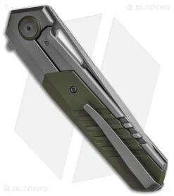 WE Knife Co. Arsenal Frame Lock Knife Gray Titanium/Green G-10 (3.5" Stonewash) -Benchmadess Zone We Knife Co Arsenal Frame Lock Knife Gray Ti Green G 10 3in 5cm Stonewash BHQ 137730 td side