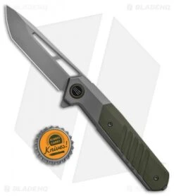 WE Knife Co. Arsenal Frame Lock Knife Gray Titanium/Green G-10 (3.5" Stonewash) -Benchmadess Zone We Knife Co Arsenal Frame Lock Knife Gray Ti Green G 10 3in 5cm Stonewash BHQ 137730 td size