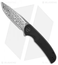 WE Knife Co. Beacon Frame Lock Knife Black Titanium (3.5" Damasteel)