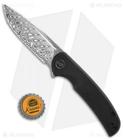 WE Knife Co. Beacon Frame Lock Knife Black Titanium (3.5" Damasteel) -Benchmadess Zone We Knife Co Beacon Frame Lock Black Titanium 3in 5cm Bead Blast BHQ 138570 td size