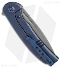 WE Knife Co. Beacon Frame Lock Knife Blue Titanium (3.5" Bead Blast) -Benchmadess Zone We Knife Co Beacon Frame Lock Blue Titanium 3in 5cm Bead Blast BHQ 138567 td side