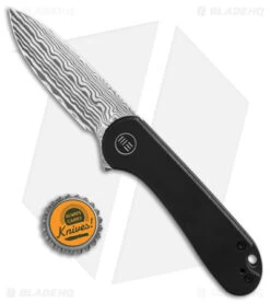WE Knife Co. Elementum Frame Lock Black Titanium (3" Damascus) -Benchmadess Zone We Knife Co Elementum Frame Lock Black Ti 3in Damascus BHQ 138575 td size