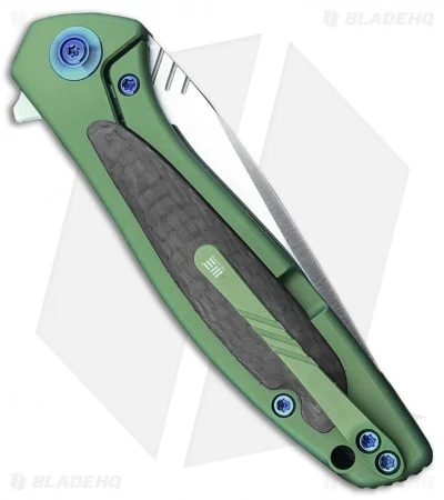 WE Knife Co. Wisp Frame Lock Knife Green Ti/Carbon Fiber (3.2" Satin) 805D 4 WE Knife Co. Wisp Frame Lock Knife Green Ti/Carbon Fiber (3.2" Satin) 805D - Image 2