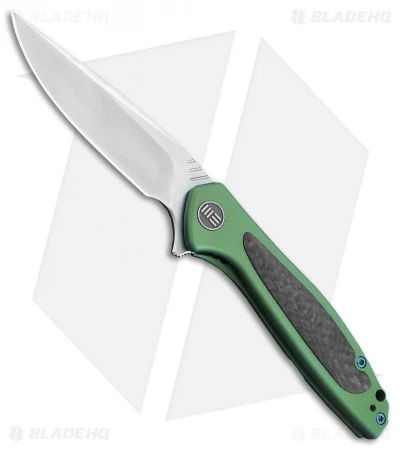 WE Knife Co. Wisp Frame Lock Knife Green Ti/Carbon Fiber (3.2" Satin) 805D 3 WE Knife Co. Wisp Frame Lock Knife Green Ti/Carbon Fiber (3.2" Satin) 805D