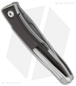 Chris Reeve Mnandi Knife Gabon Ebony (2.75" Damascus) -Benchmadess Zone chris reeve folder mnandi with gabon ebony stainless damascus raindrop side