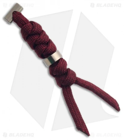 Chris Reeve Knives Large Burgundy Cord Tie Lanyard W/ Silver Bead 3 Chris Reeve Knives Large Burgundy Cord Tie Lanyard W/ Silver Bead