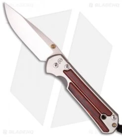 Chris Reeve Large Sebenza 21 Knife W/ Cocobolo Wood Inlay (3.625" Plain)
