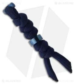 Chris Reeve Knives Small Midnight Blue Cord Tie Lanyard W/ Blue Bead