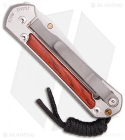 Chris Reeve Small Sebenza 21 Knife W/ Cocobolo Wood Inlays (2.94" Plain) -Benchmadess Zone chris reeve small sebenza 21 wood cocobolo back