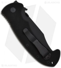 Emerson CQC-13BT Bowie Folding Knife (3.85" Black Plain) -Benchmadess Zone emerson cqc 13 bt bowie back