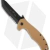 Emerson Roadhouse BTS Desert Tan G-10 Folding Knife (3.8" Black Serr) -Benchmadess Zone emerson desert roadhouse bts
