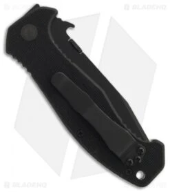 Emerson Mini CQC-15 BTS Knife Tanto W/ Wave (3.5" Black Serr) -Benchmadess Zone emerson m cqc 15 bt back