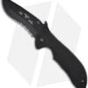 Emerson Mini Commander BTS Knife W/ Wave (3.4" Black Serr) -Benchmadess Zone emerson mini commander bts