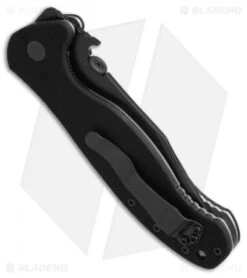 Emerson Patriot BTS Knife Black G-10 (3.9" Black Serr) -Benchmadess Zone emerson patriot bts side