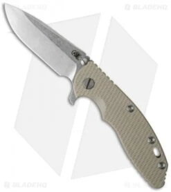 Hinderer Knives XM-18 3.5 Spear Point Frame Lock Knife Tan (Stonewash)