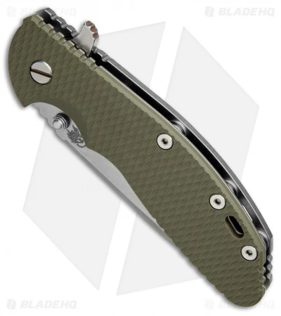 Hinderer Knives XM-24 Spear Point Flipper Knife OD Green G-10 (4" Stonewash) 4 Hinderer Knives XM-24 Spear Point Flipper Knife OD Green G-10 (4" Stonewash) - Image 2