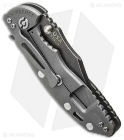 Hinderer Knives XM-18 3.5 Bowie Flipper Knife FDE Brown (Black SW) -Benchmadess Zone hinderer xm 18 3 5 bowie bw gr bk side cm