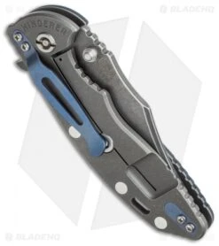 Hinderer Knives XM-18 3.5 Bowie Frame Lock Knife Black/Blue G-10 (Black SW) -Benchmadess Zone hinderer xm 18 3 5 dlc sw bowie blue black cm side