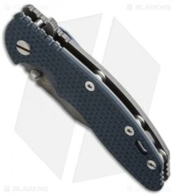 Hinderer Knives XM-18 3.5 Bowie Frame Lock Knife Black/Blue G-10 (Black SW) -Benchmadess Zone hinderer xm 18 3 5 dlc sw bowie blue black cm spine