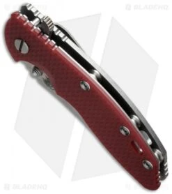 Hinderer Knives XM-18 3.5 Skinner Frame Lock Knife Red (Stonewash) -Benchmadess Zone hinderer xm 18 3 5 skinner red bottom cm