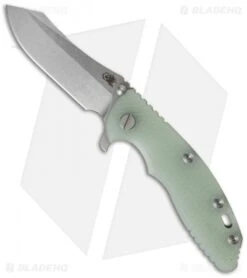 Hinderer Knives XM-18 3.5 Skinner Flipper Knife Translucent Green (Stonewash)
