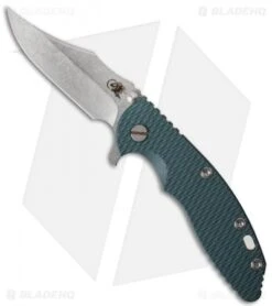 Hinderer Knives XM-18 3.5 Bowie Frame Lock Knife Green G-10 (Stonewash)