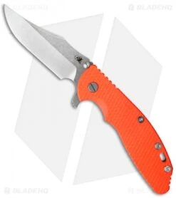 Hinderer Knives XM-24 Bowie Flipper Knife Orange (4" Stonewash)