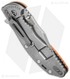 Hinderer Knives XM-24 Bowie Flipper Knife Orange (4" Stonewash) -Benchmadess Zone hinderer xm 24 bowie orange side cm