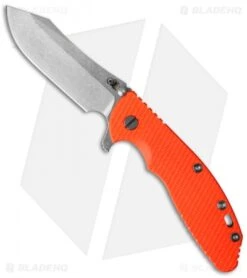 Hinderer Knives XM-24 Skinner Flipper Knife Orange (4" Stonewash)