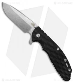 Hinderer Knives XM-24 Spear Point Flipper Knife Black G-10 (4" Stonewash)