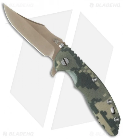 Hinderer Knives XM-18 3.5 Bowie Flipper Knife ACU Camo G-10 (Battle FDE) 3 Hinderer Knives XM-18 3.5 Bowie Flipper Knife ACU Camo G-10 (Battle FDE)