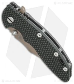 Hinderer Knives XM-18 3.5 Bowie Flipper Knife Black/Green G-10 (FDE Brown) -Benchmadess Zone hinderer xm 3 5 bowie grn blk fde bottom cm