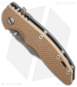 Hinderer Knives XM-18 3.5 Bowie Flipper Knife Sand G-10 (Battle FDE) -Benchmadess Zone hinderer xm 3 5 bowie sand fde blade bottom cm