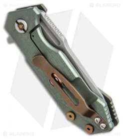 Rick Hinderer Custom Half Track Frame Lock Knife Green Ti (2.75" Working Finish) -Benchmadess Zone rick hinderer custom half track green working BHQ 36625 dl side