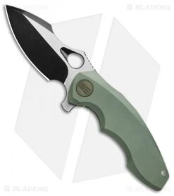 WE Knife Co. 605D Frame Lock Knife Green Titanium (3" Black, Satin)