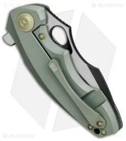 WE Knife Co. 605D Frame Lock Knife Green Titanium (3" Black, Satin) -Benchmadess Zone we knife co 605D green ti BHQ 37786 er jr side