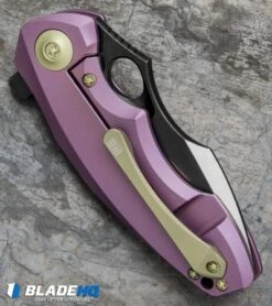 WE Knife Co. 605F Frame Lock Knife Purple Titanium (3" Satin, Black) -Benchmadess Zone we knife co 605F purple ti BHQ 37788 er side