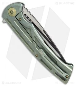 We Knife Co. 614C Frame Lock Knife Green Titanium (4.2" Black/Satin) -Benchmadess Zone we knife co 614C green ti black satin BHQ 51340 er side